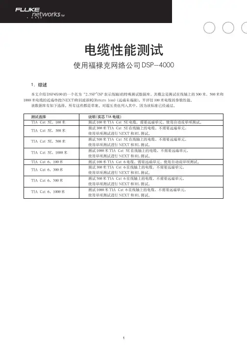 电缆性能测试