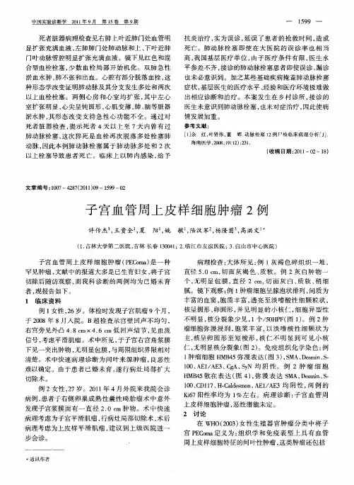 子宫血管周上皮样细胞肿瘤2例