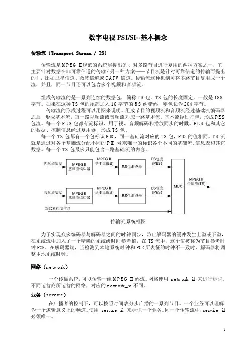 数字电视PSISI--基本概念