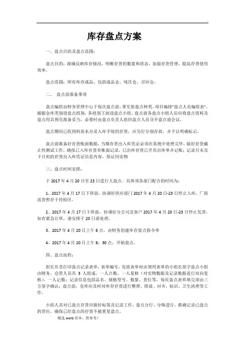 库存盘点方案