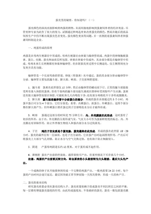 蛋壳里的秘密,你知道吗？(一)