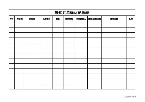 采购订单确认表