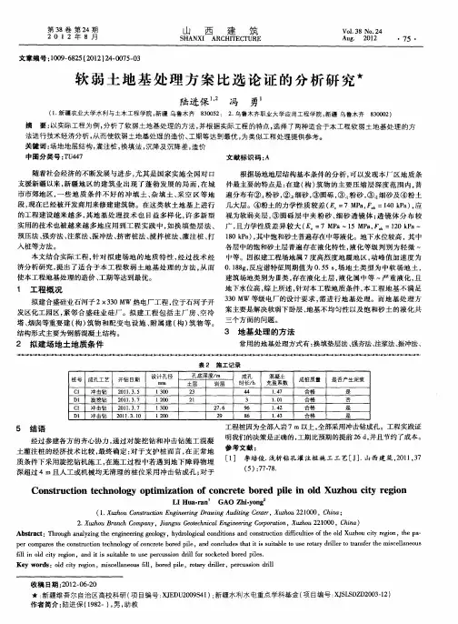 软弱土地基处理方案比选论证的分析研究