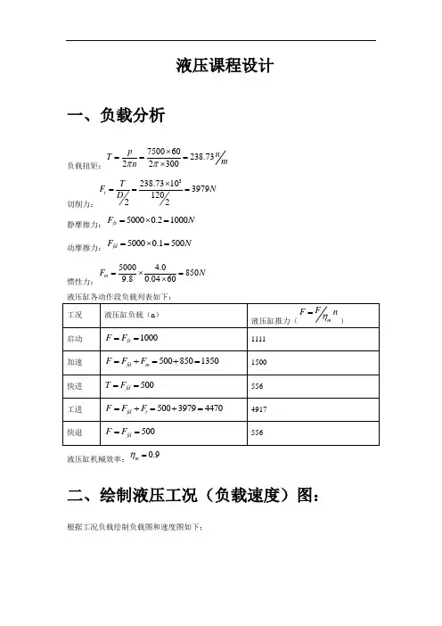 课程设计-专用铣床液压系统设计1