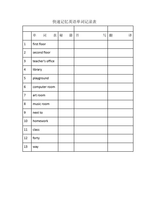 快速记忆英语单词4下