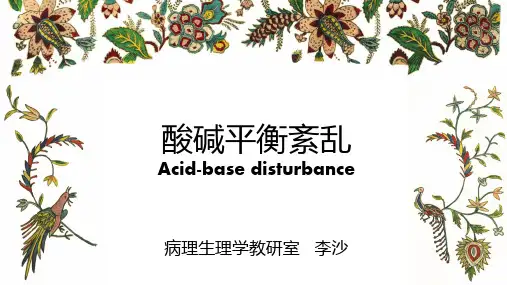 2017病理生理学课件第三章 酸碱平衡紊乱