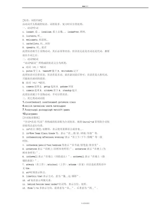 初一至初二语法点知识点汇总