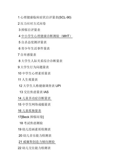 44个量表