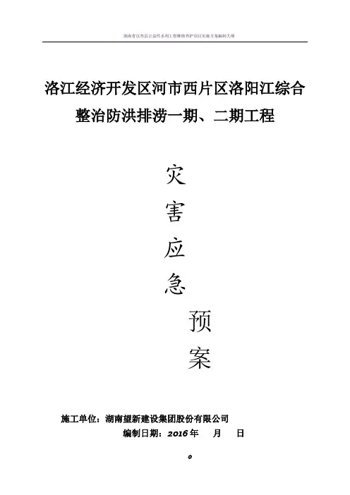水利河道应急预案方案