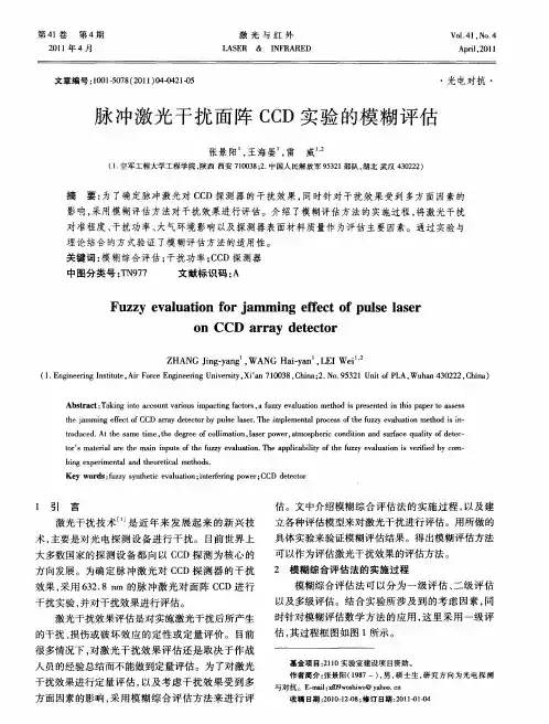 脉冲激光干扰面阵CCD实验的模糊评估