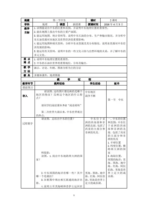 第一节 中东
