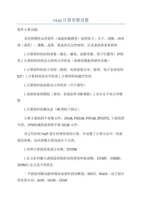 vasp计算参数设置