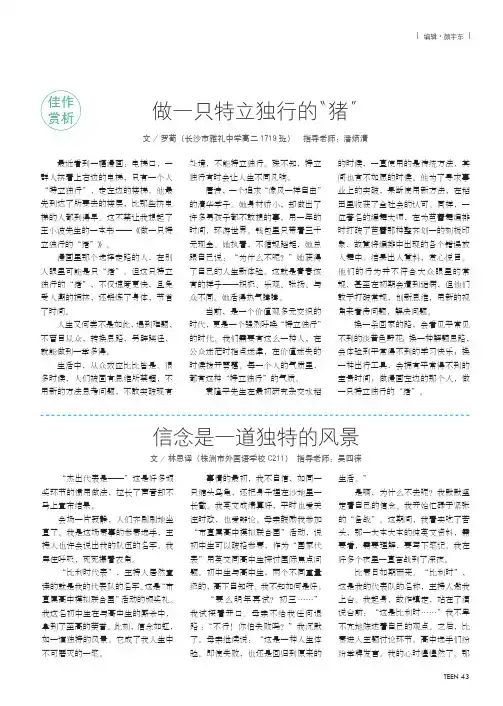 做一只特立独行的“猪”