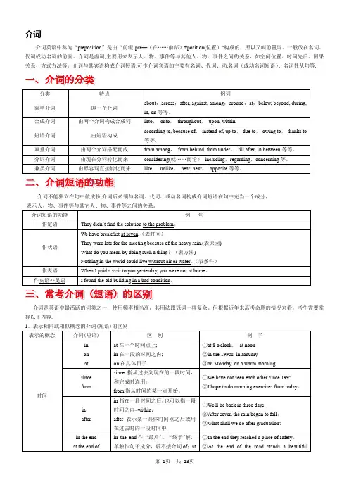 介词和介词短语