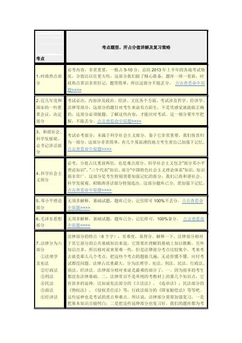 公共基础知识(二)考点