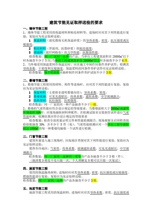 节能送检的要求
