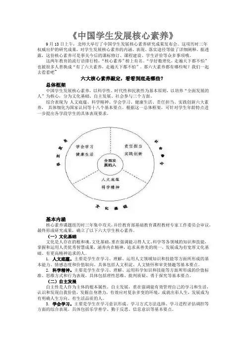 中国学生发展核心素养