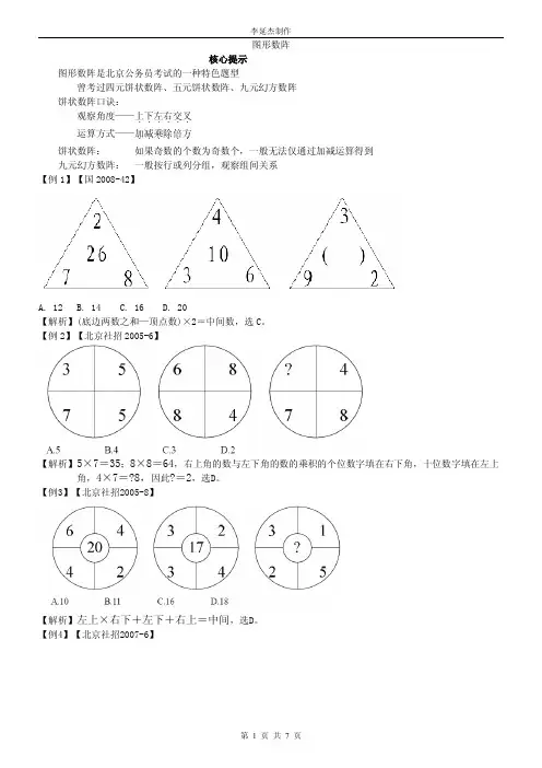 图形数字推理