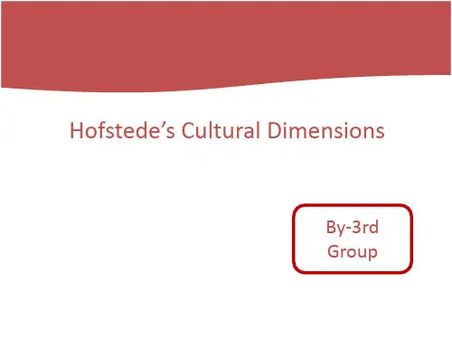 Hofstede's Cultural Dimensions文化尺度
