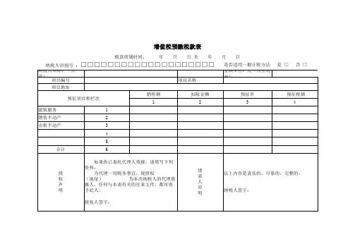 增值税预缴申报表