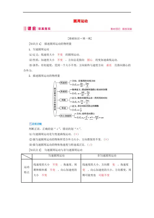 2020高考物理一轮总复习第四章第3讲圆周运动讲义含解析新人教版