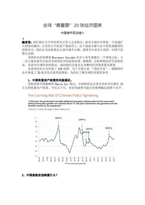 (完整版)全球“最重要”20张经济图表