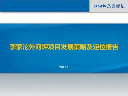 李家沱外河坪项目发展方向及定位报告(初稿)