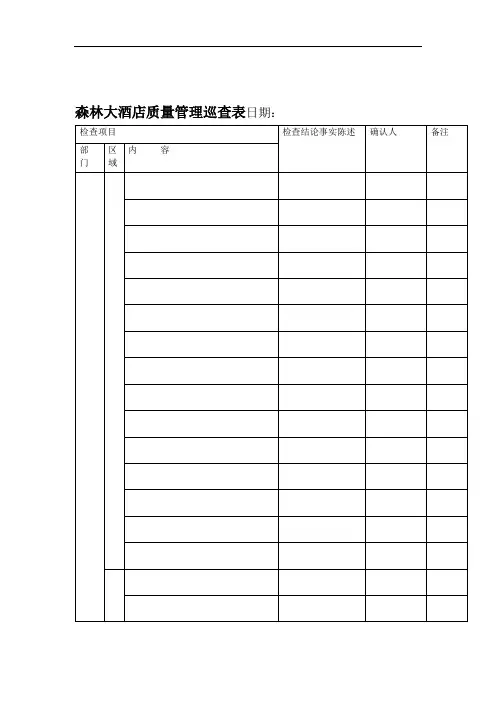 大酒店服务质量检查表概要.doc