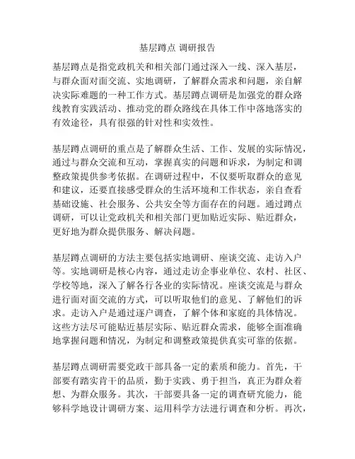 基层蹲点 调研报告
