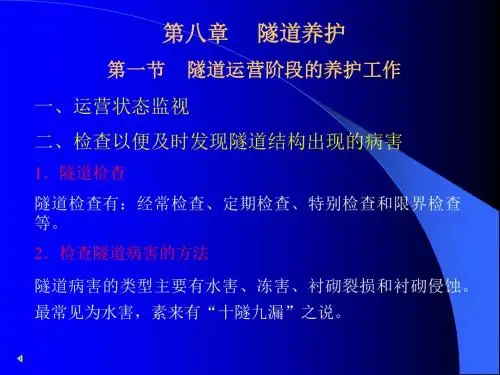 隧道课程  第八章 隧道养护