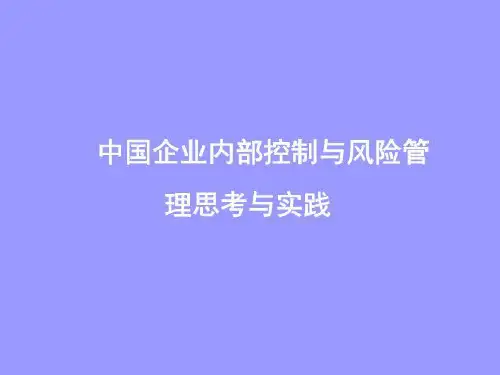 中国企业内部控制与风险管理思考与实践共39页