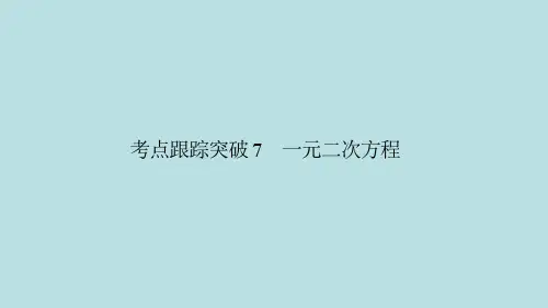 最新历年数学中考考点跟踪突破7 元次方程