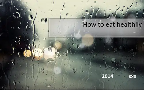 eat healthily