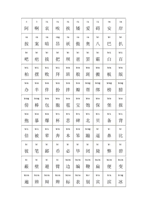 (完整word版)所有常用汉字大全(含拼音),推荐文档