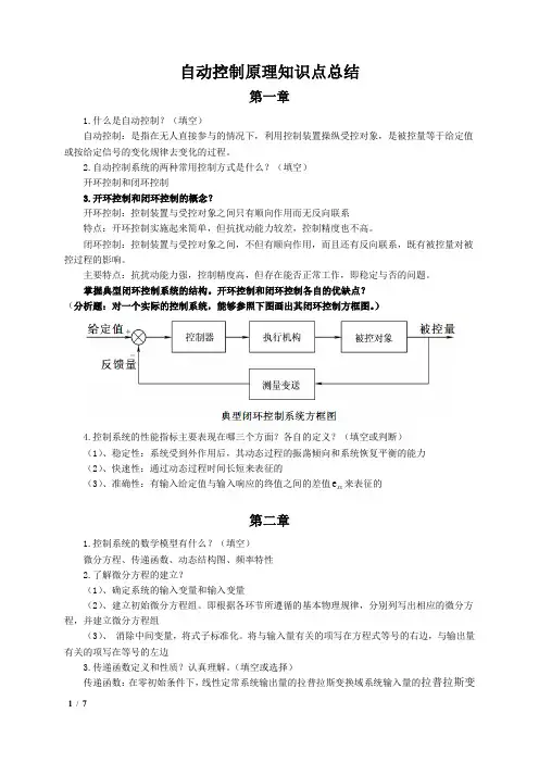 2013 自动控制原理知识点总结
