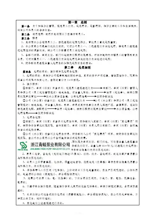 员工奖惩管理制度QGJC31024—2012
