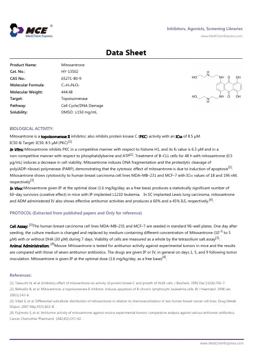 Mitoxantrone_DataSheet_MedChemExpress