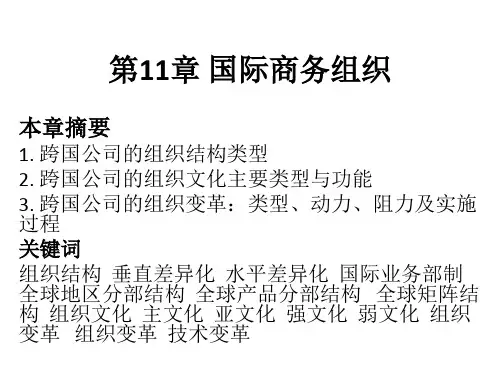 第11章 国际商务组织