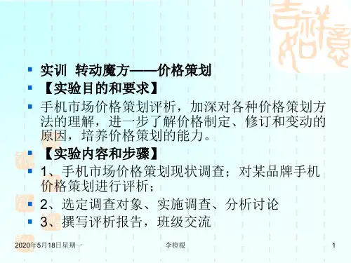 纺织品市场营销价格策略实训