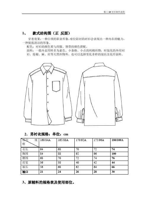服装生产工艺衬衫制作流程