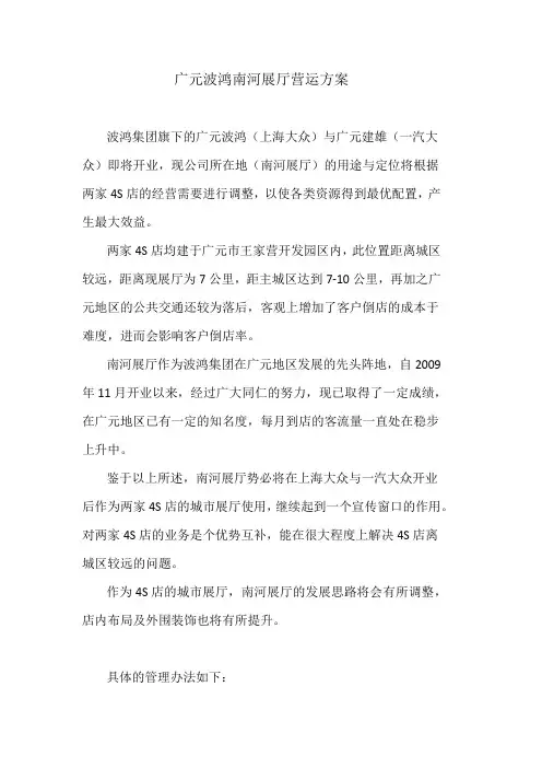展厅运营方案