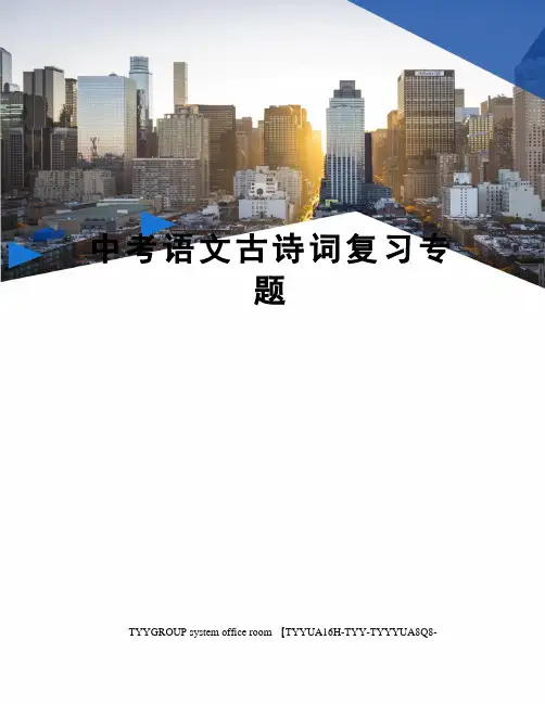 中考语文古诗词复习专题