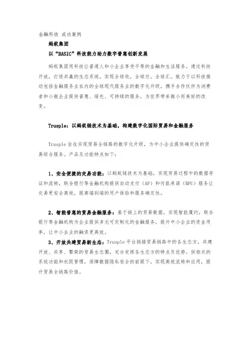 金融科技 成功案例