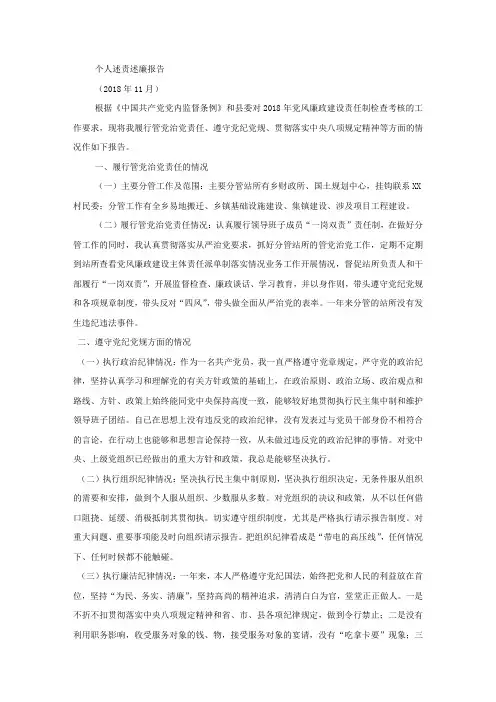 个人述责述廉报告 .docx