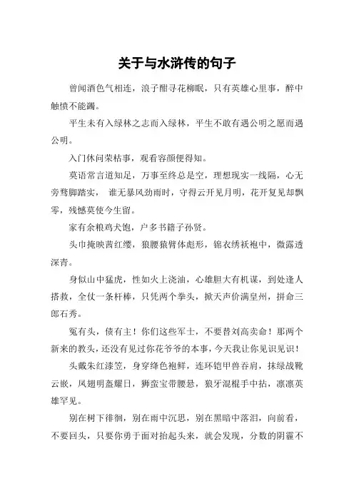 关于与水浒传的句子_1