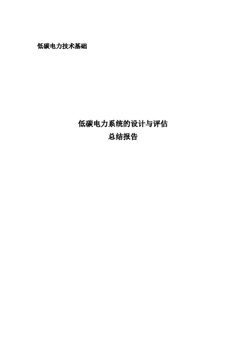 低碳电力系统的设计和评估