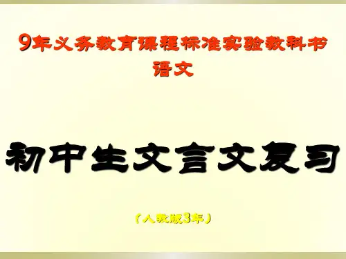 语文中考复习专题课件：文言文阅读
