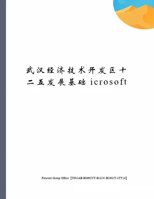 武汉经济技术开发区十二五发展基础icrosoft终审稿)