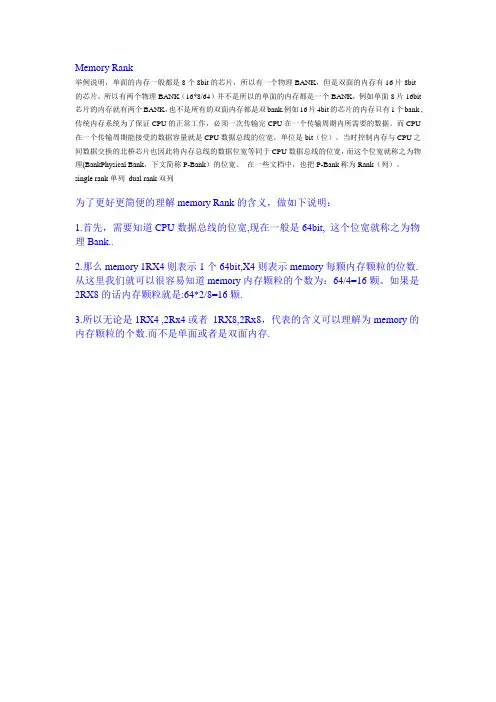 内存Memory Rank