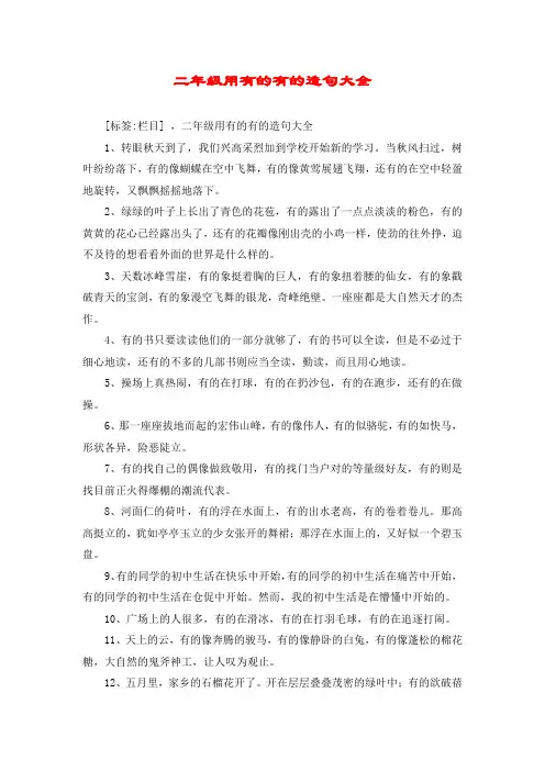 二年级用有的有的造句大全